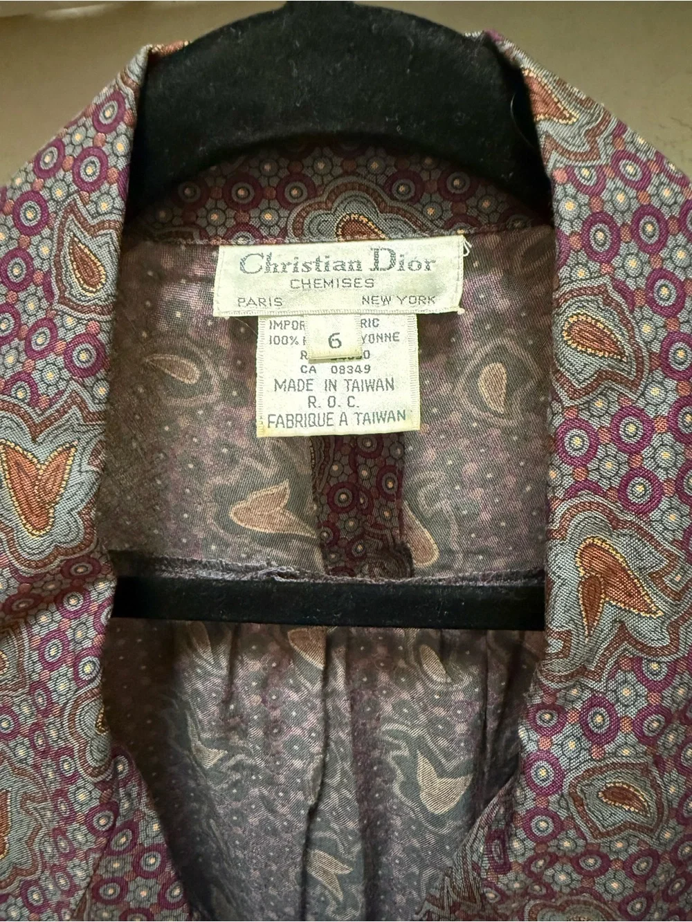 Dior Paisley Double-Breasted Purple and Brown Blazer